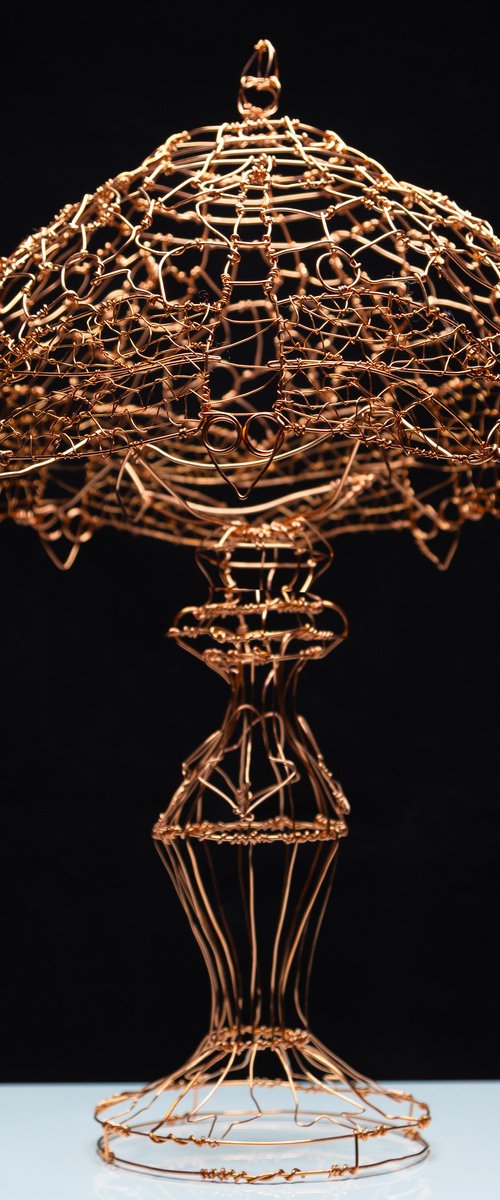 Tiffany Lamp Copper Sculpture by Jane Tilley