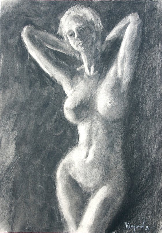 Female Figure 48 Charcoal Sketch