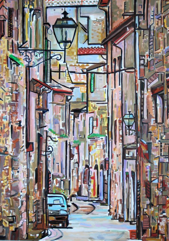 Mediterranean street / 70 x 50 cm