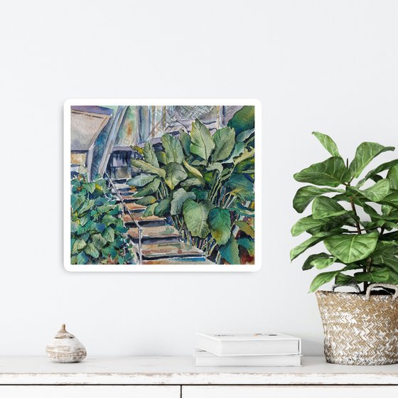 Urban jungle - original watercolor from travel to Malaysia