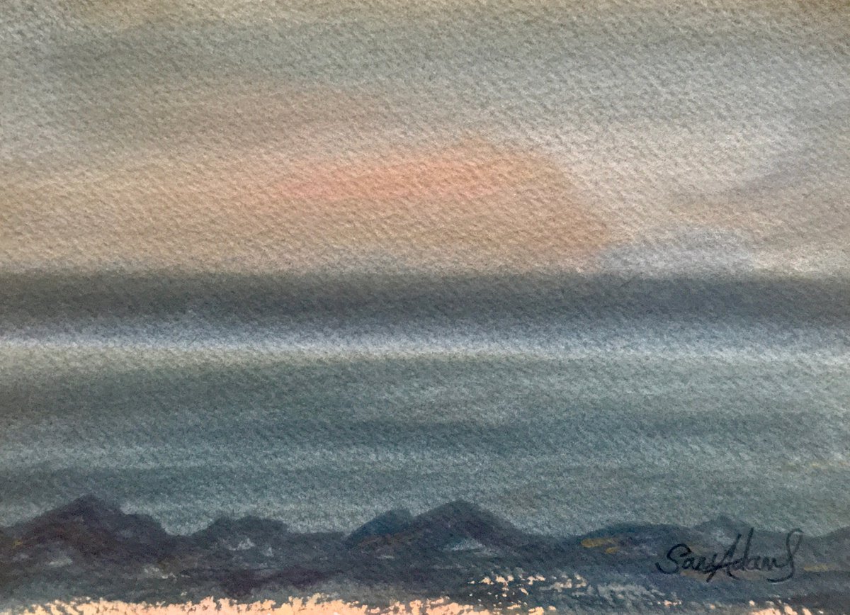 Muted sea by Samantha Adams professional watercolorist