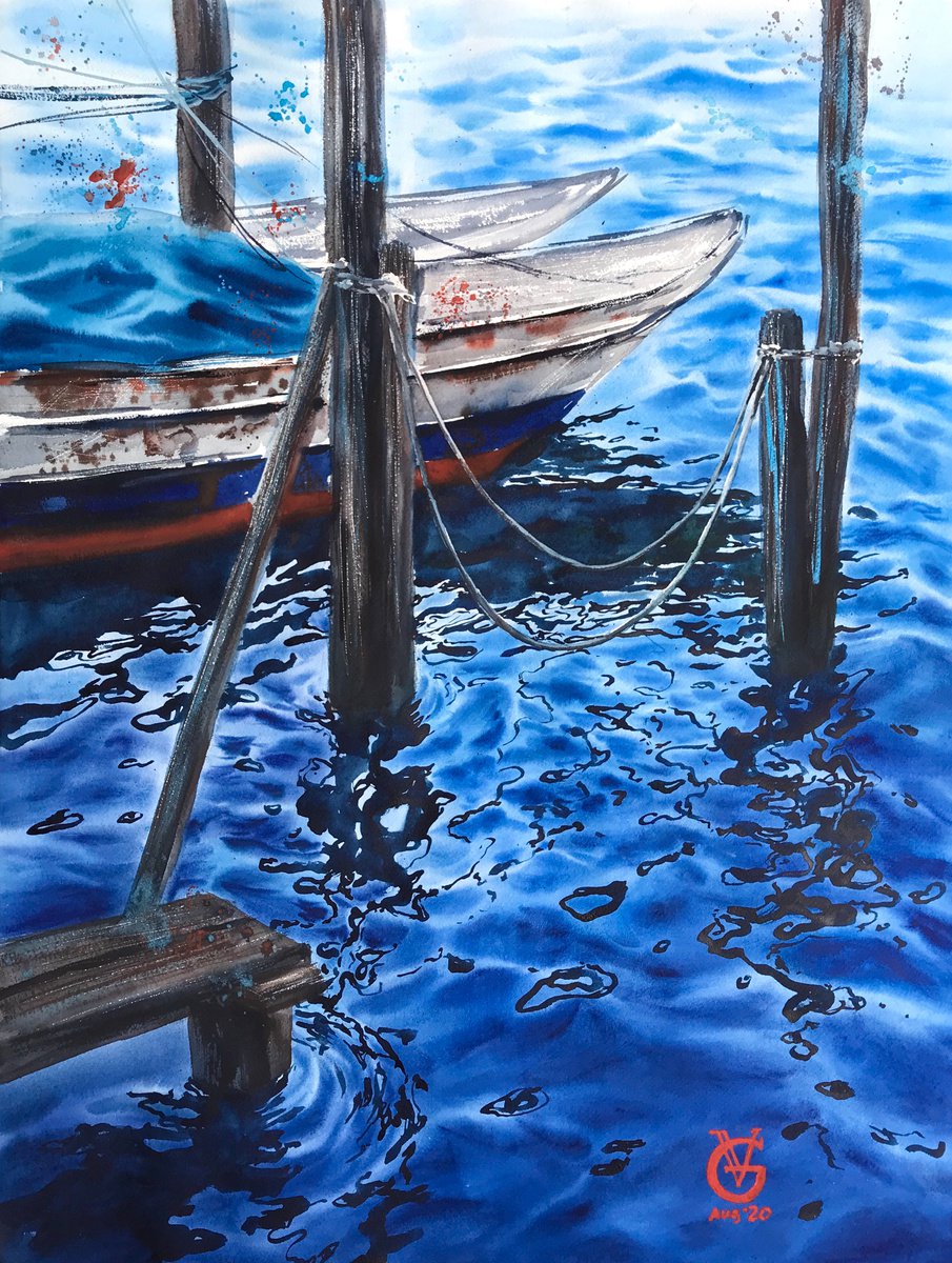 Impressionistic Landscape Watercolour By Valeria Golovenkina, 22 X 30", After The Rain, Original Artwork