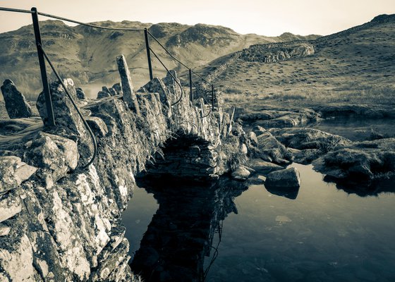 Slaters Bridge - Little Langdale Lake District ( Split Toned Print )