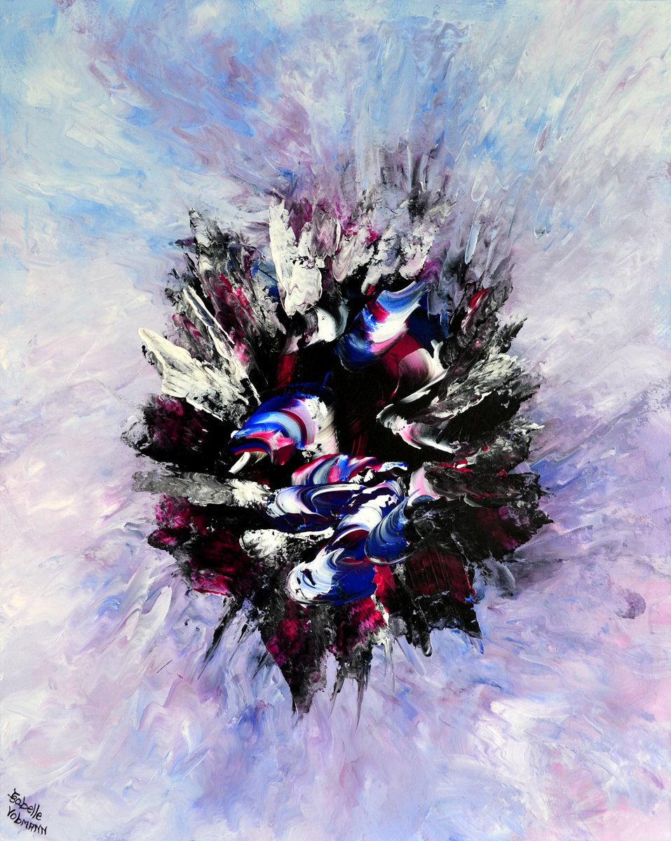 Abstract Acrylic Painting By Isabelle Vobmann, 29 X 36, Coming From The Other Side, Original Artwork