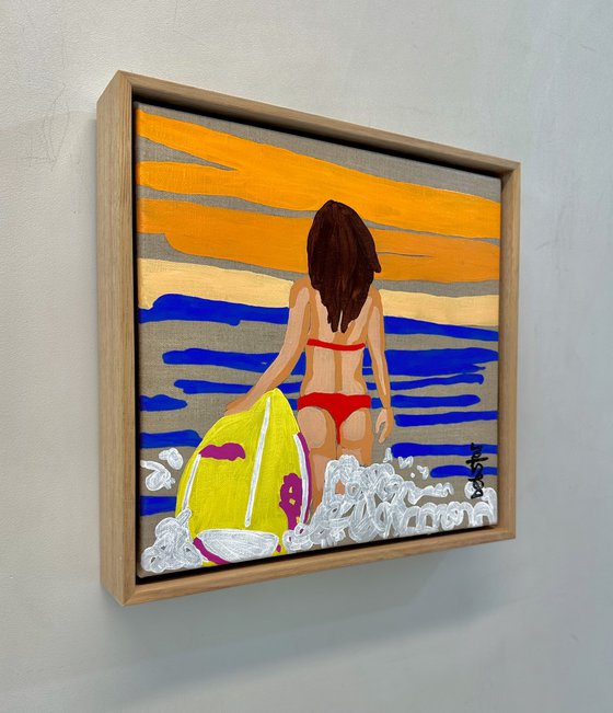 Lady in Red - Surf 33.5cm x 33.5cm