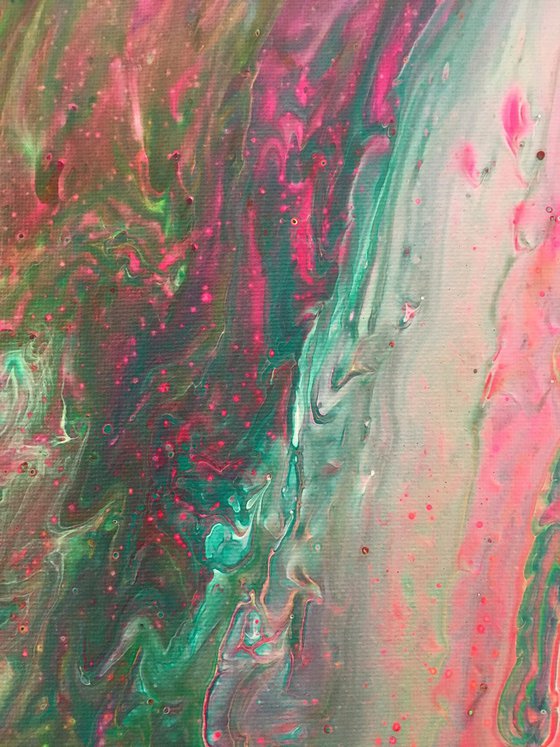 "Raining Peace" - FREE USA SHIPPING - Original Abstract PMS Fluid Acrylic Painting - 16 x 20 inches
