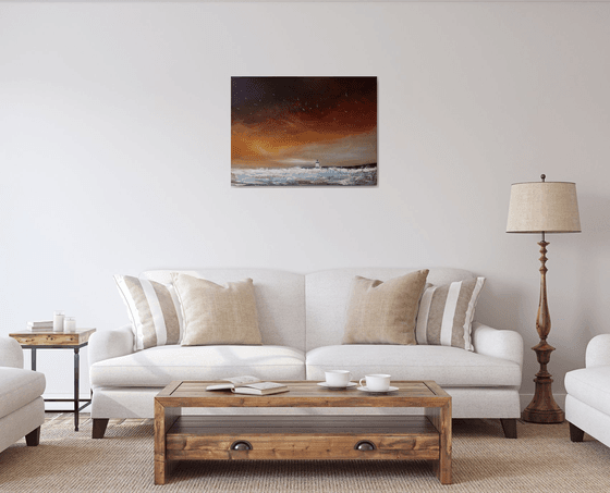 "Beacon of Hope" - Cornish Seascape, Art, Skyscape