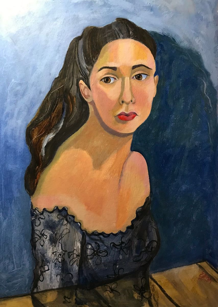 Expressive Portrait Acrylic Painting By Christine Callum Mcinally, 20 X 28, An Illusion Of Beauty, Original Artwork