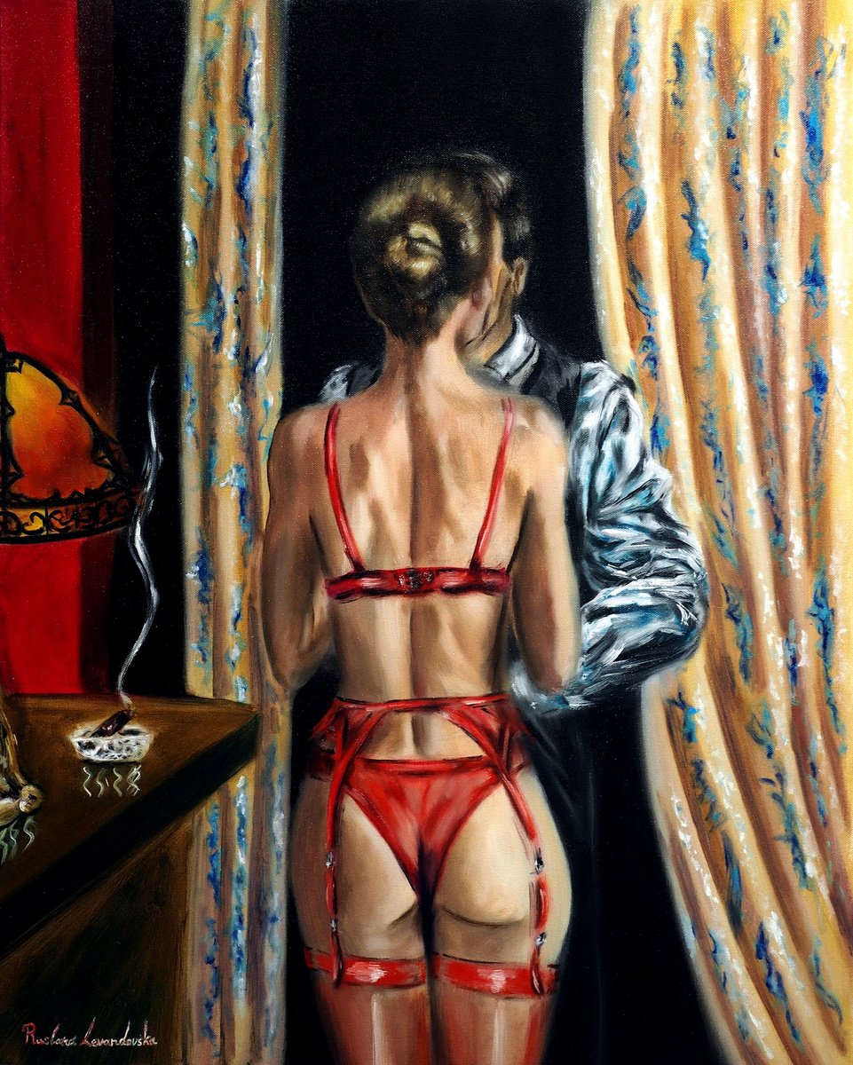 Impressionistic Portrait Oil Painting By Ruslana Levandovska, 24 X 30", Echoes Of The Night, Original Artwork