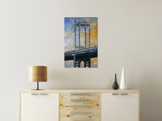 New York - The Manhattan Bridge At Sunset