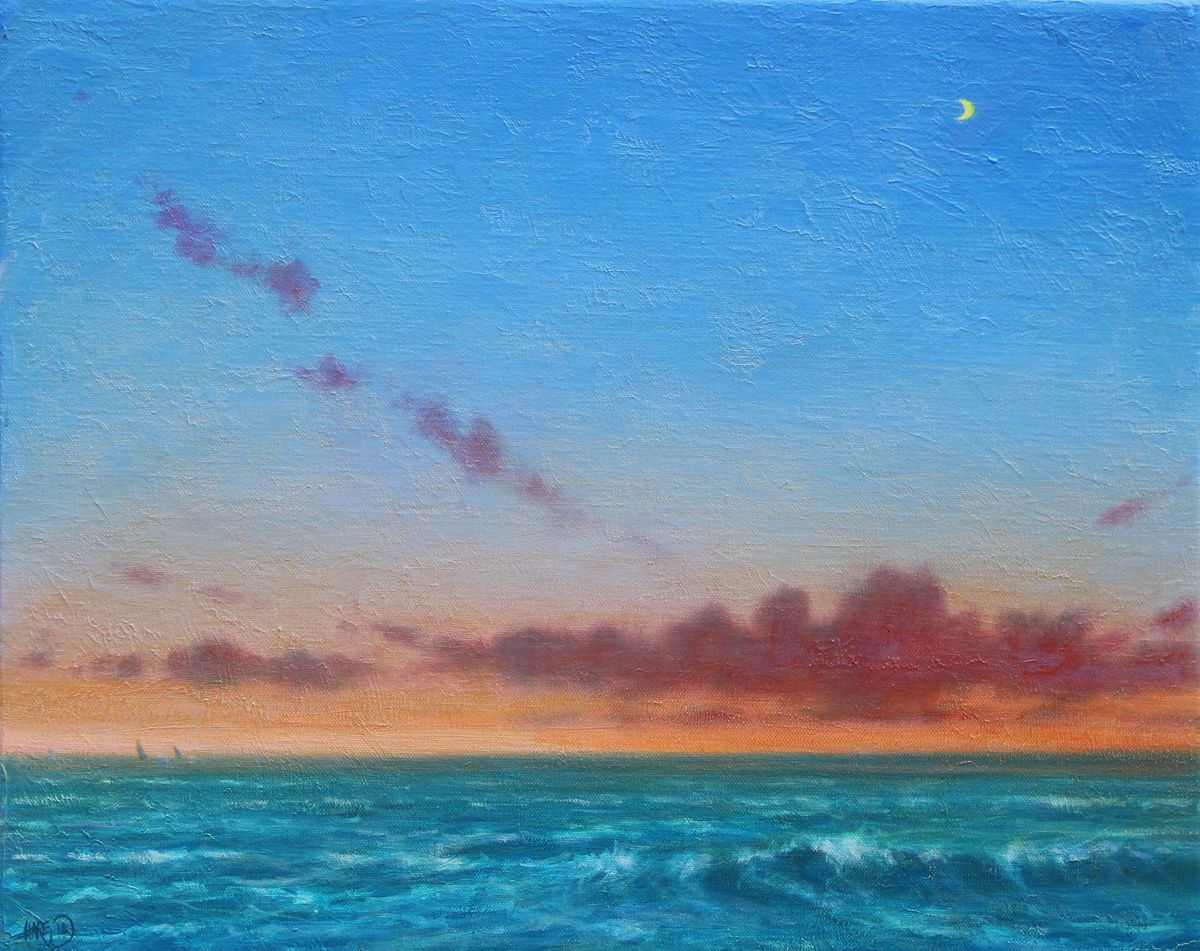 Impressionistic Landscape Oil Painting By Derek Hare, 25 X 21, Homeward Bound, Original Artwork