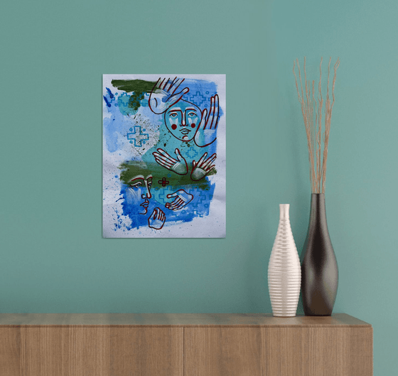 Abstract blue painting