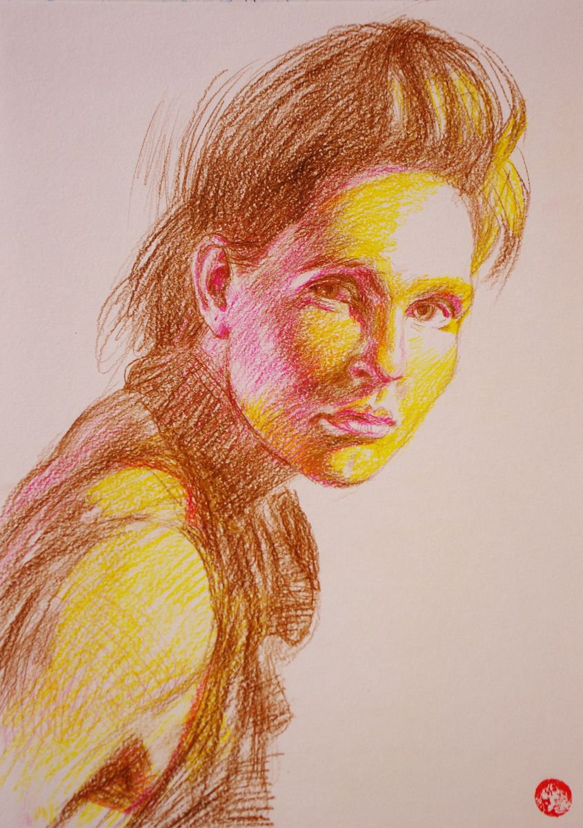 Portrait of a young woman by Khatagti Alan
