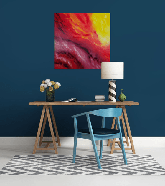 A light inside III, 80x80 cm, Deep edge, LARGE XL, Original abstract painting, oil on canvas