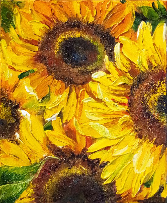 BRIGHT SUNFLOWERS. MULTI-PANELLED