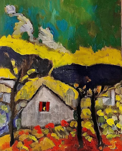 Landscape with house by Angus  MacDonald