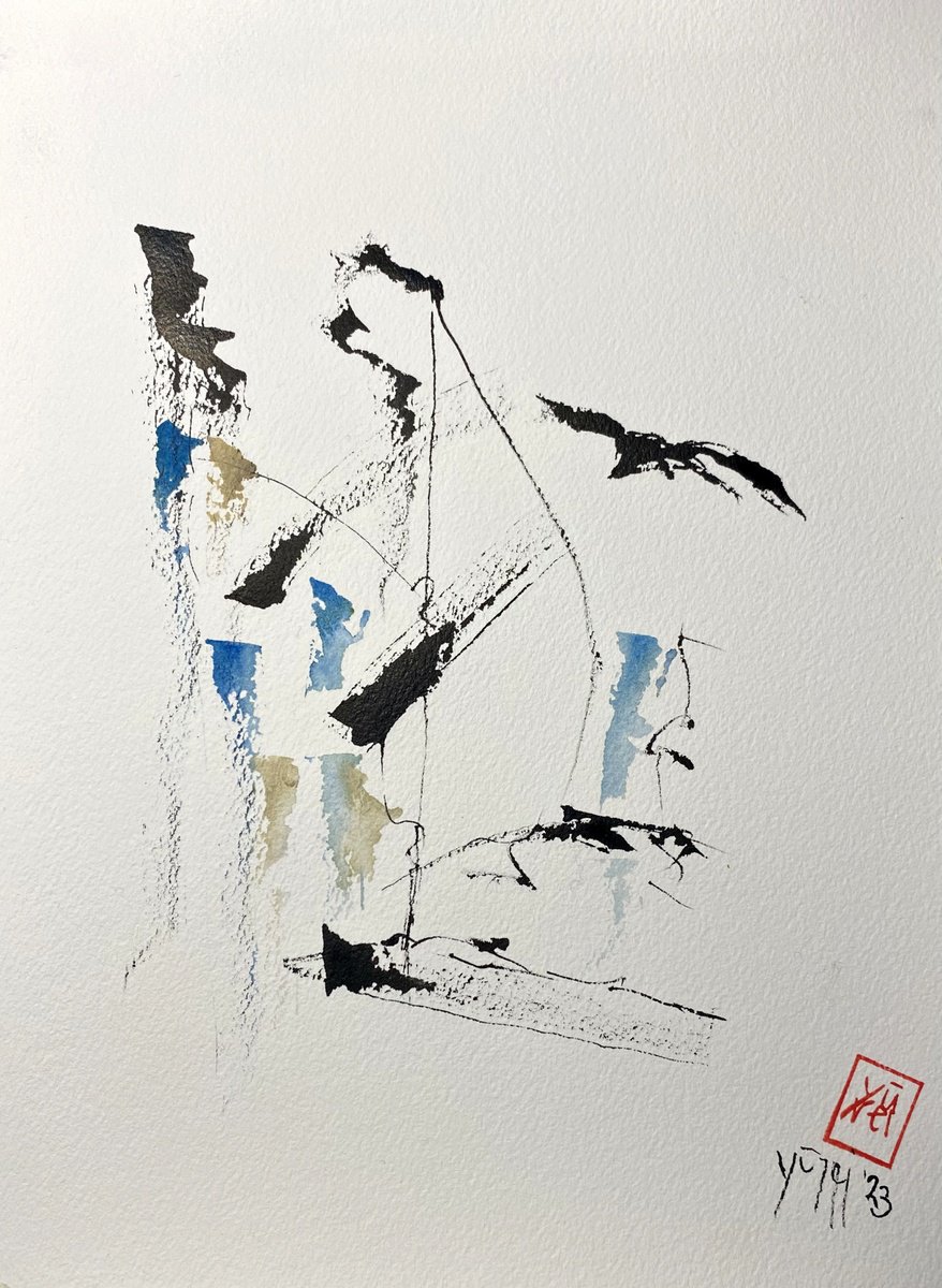 Abstract Ink Drawing , Gabbiano By YS?rei, 8 X 12, Artwork For Sale On Artfinder