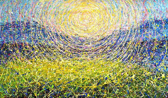 Sunshine Original Textured abstract Light in the sky Sunshine sky Large abstraction Skyscape