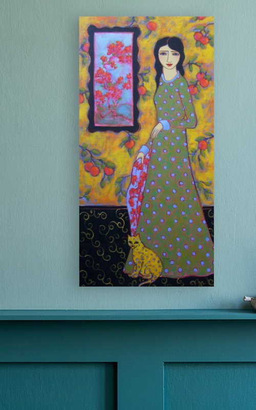 Woman with Cat by Karen Rieger