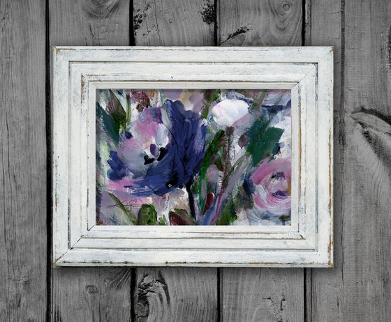 Shabby Chic Dream 8 - Framed Floral Painting by Kathy Morton Stanion