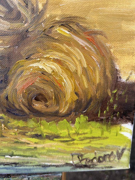 Hay bales. Plein air