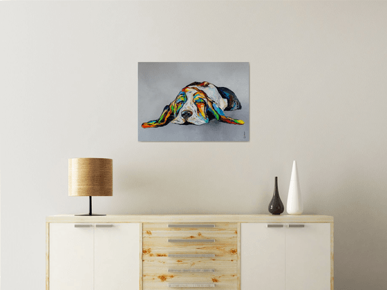 Dreaming basset hound