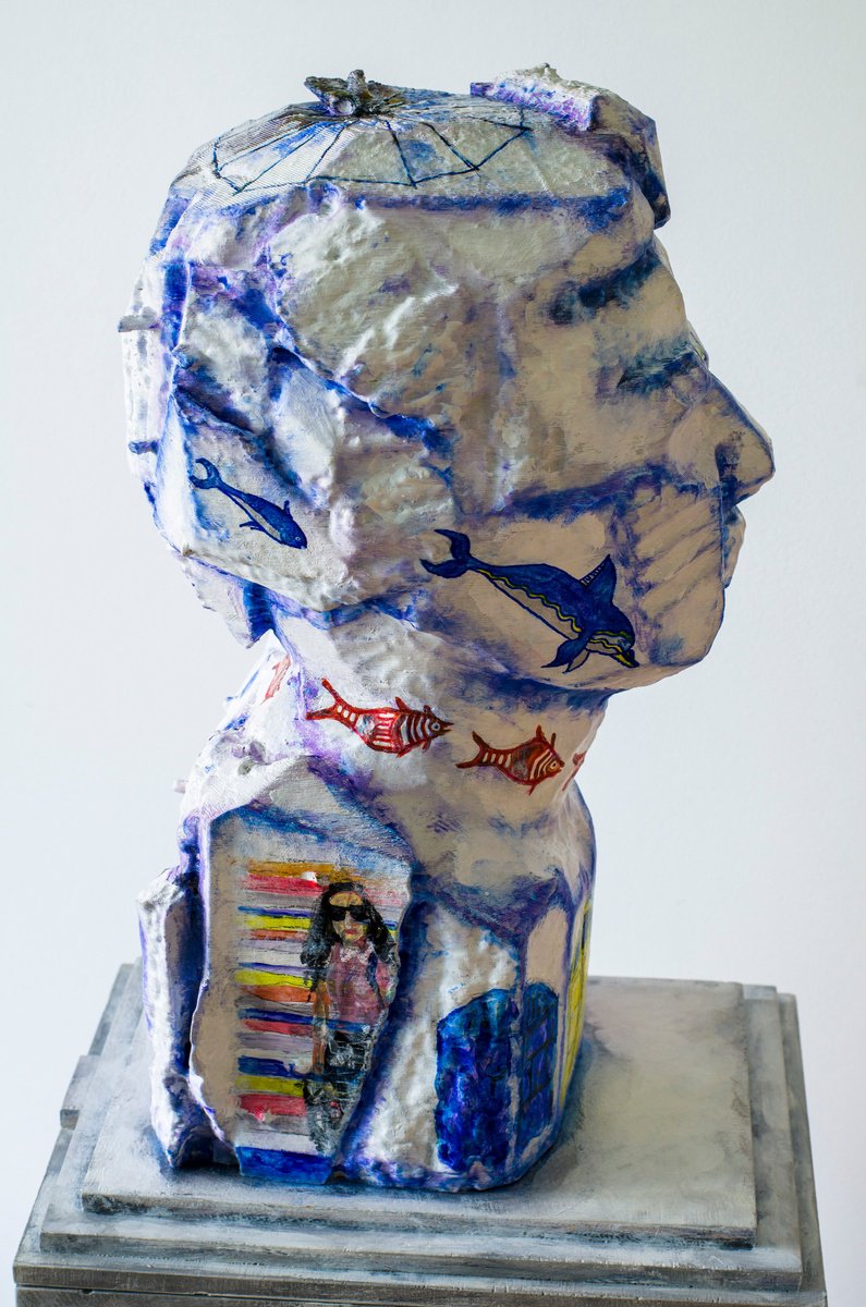 Portrait Sculpture By Nikolay Marinov, 9 X 15", Mediterranean Dreams, Original Artwork