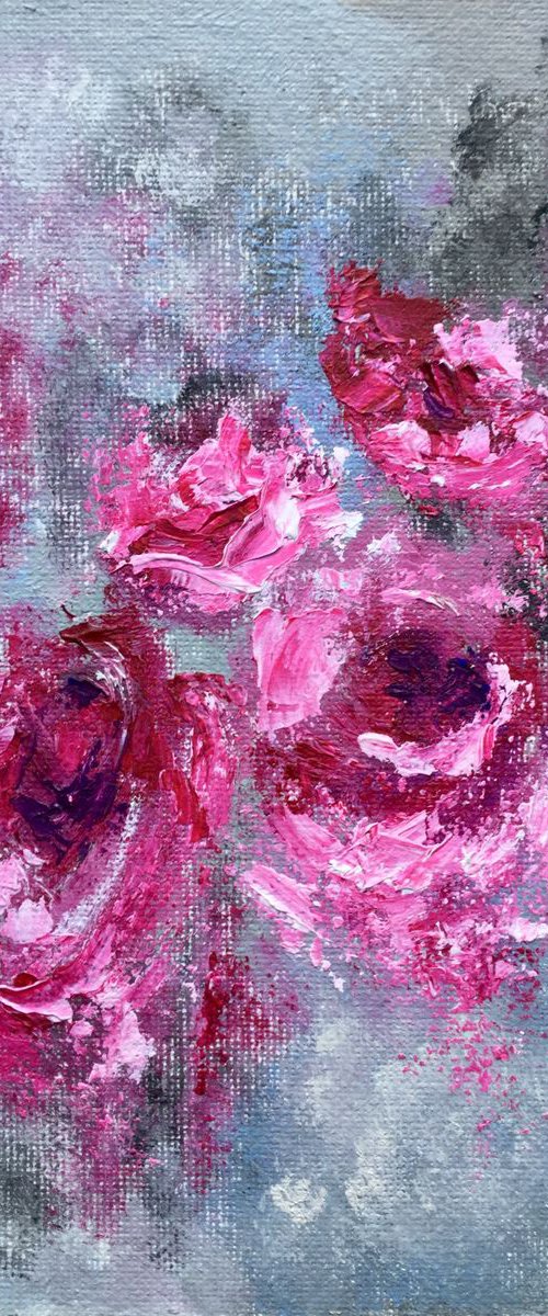 Vintage Roses #1 -  Impressionist Flowers by Rebecca Pells