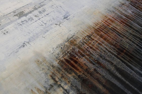 TRACES OF THE PAST - 110 X 80 CMS - ABSTRACT PAINTING TEXTURED * VINTAGE