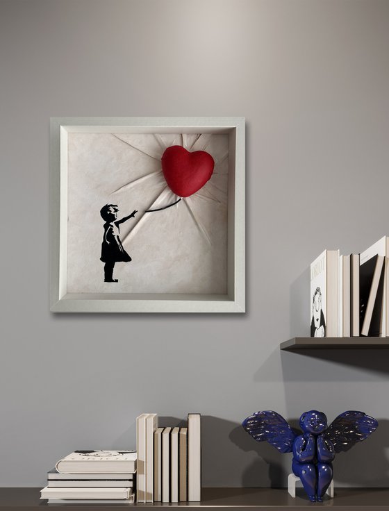 Girl With a Red Heart Balloon