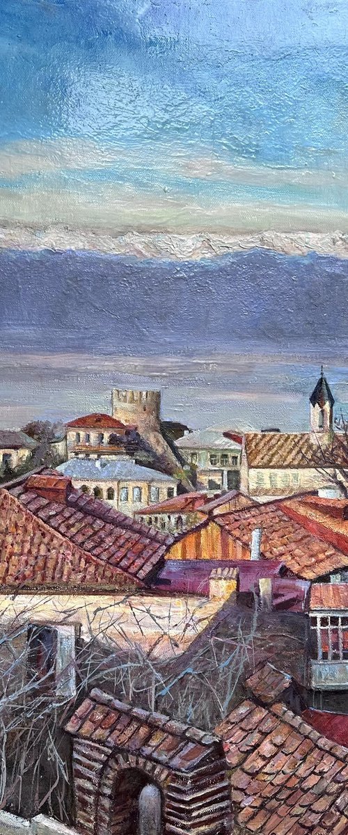 Sighnaghi, View over Alazani Valley by Zurab Sharvadze