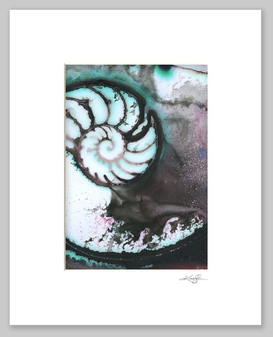 Secrets From The Deep 12 -  Mixed Media Nautilus Shell Painting by Kathy Morton Stanion
