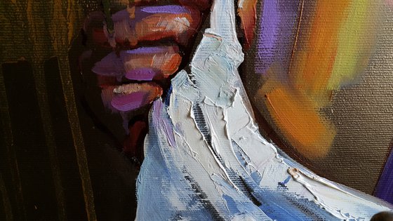 Painting portrait of a black girl - Fun