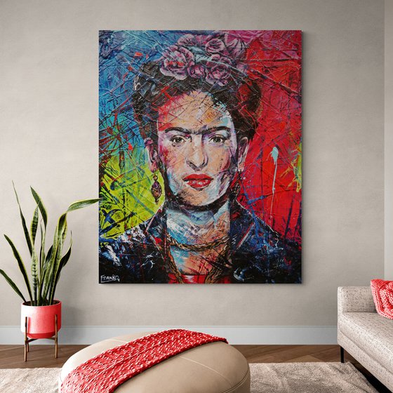 Frida Mexicano 120cm x 150cm Frida Kahlo Textured Abstract Realism Art