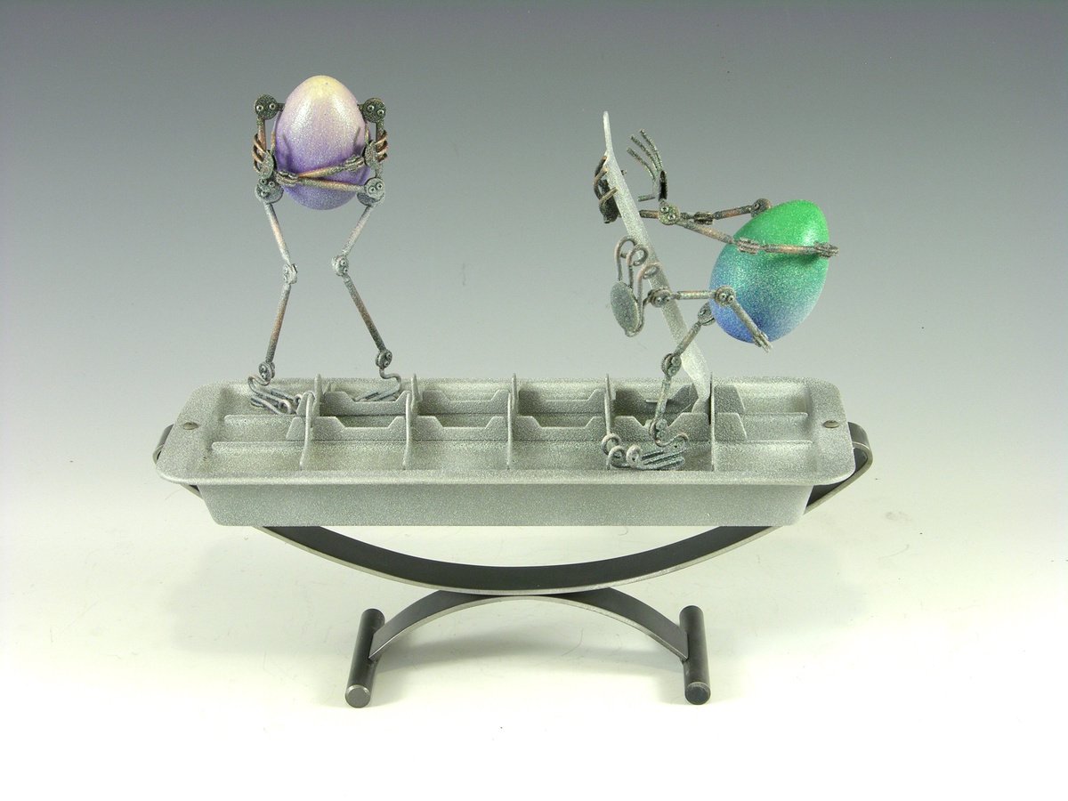 Expressive Portrait Sculpture By Tomoaki Orikasa, 12 X 10", Hell In The Kitchen - Ice, Original Artwork