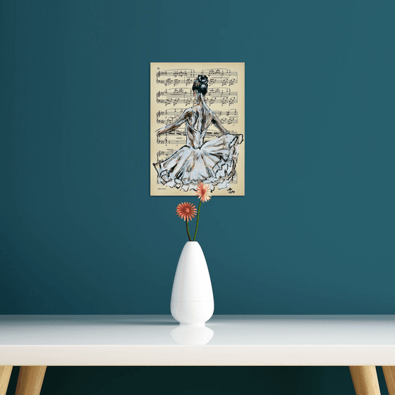 Ballerina XVII - Vintage Music Page, GIFT idea