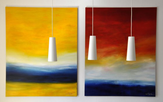 TIME IS DANCING FROM SUNSET TO SUNRISE II (triptych)