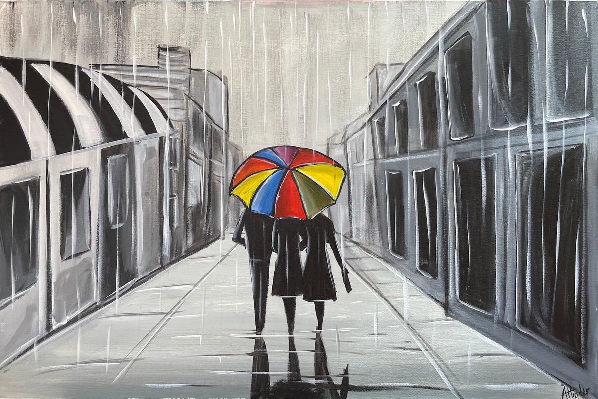 Rainbow Umbrella Friends by Aisha Haider