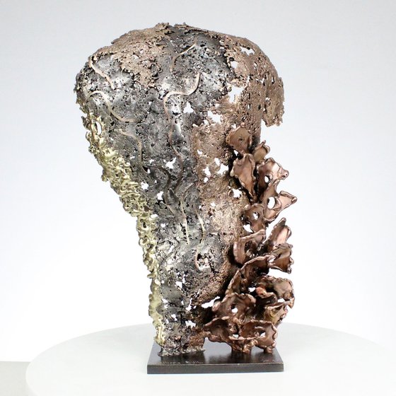 Pavarti Robins - Sculpture body man metal lace steel, bronze and brass