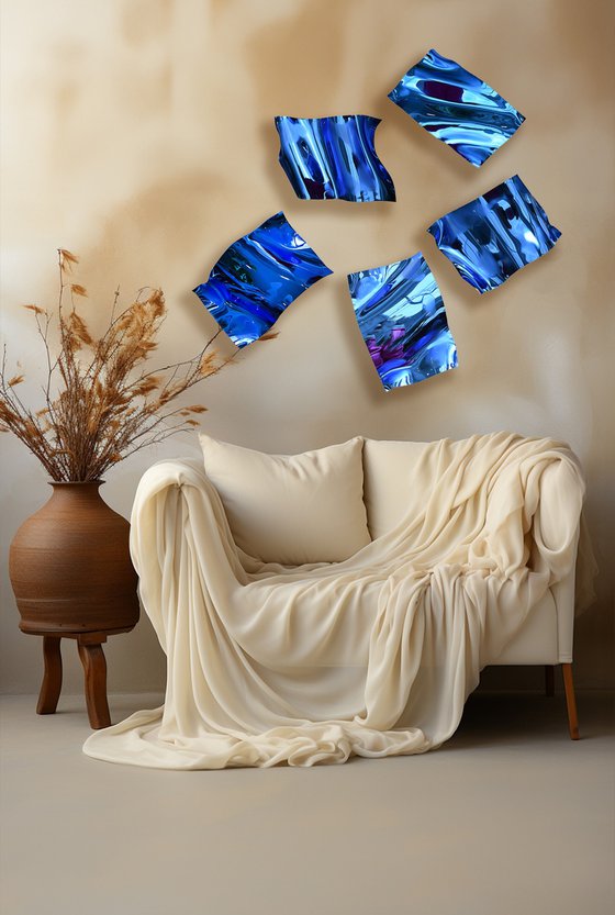 Scattered leaves In Light Blue