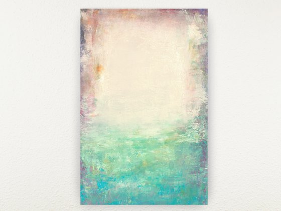 Turquoise Field 211102, aqua turquoise textured abstract