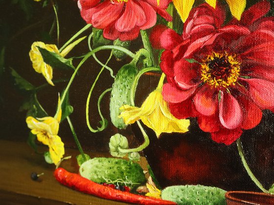 Sunflower and Garden Harvest