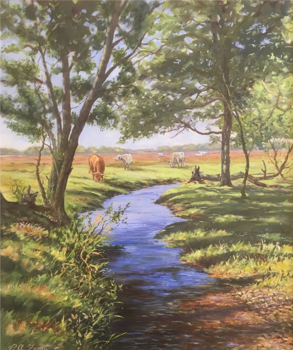 Stream side Cattle by Peter Frost