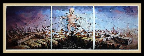 “The Exodus”Triptych on Wood