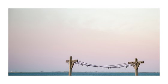 Clothesline Between Lighthouses, Provincetown - 20 x 10"