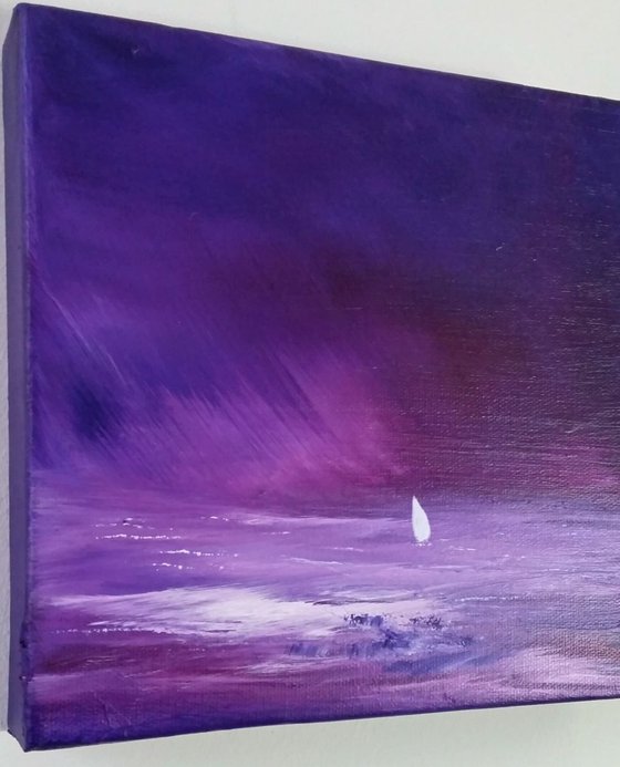 Sailing Solo - Purple Seascape