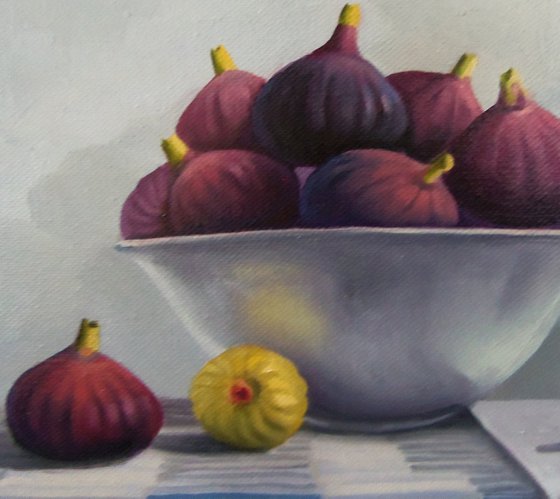 Still life with fig-3 (24x30cm, oil painting, ready to hang)