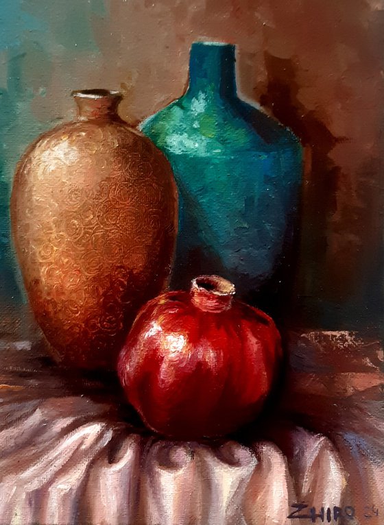 Vessels and pomegranate