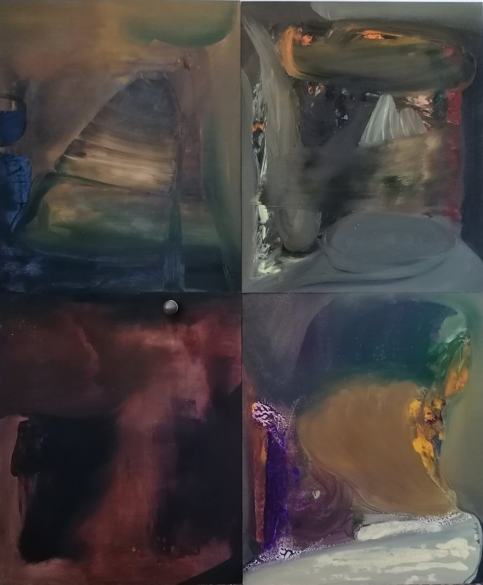 Illustrative Landscape Oil Painting By Stefano Mazzolini, 31 X 39", Vulca, Original Artwork