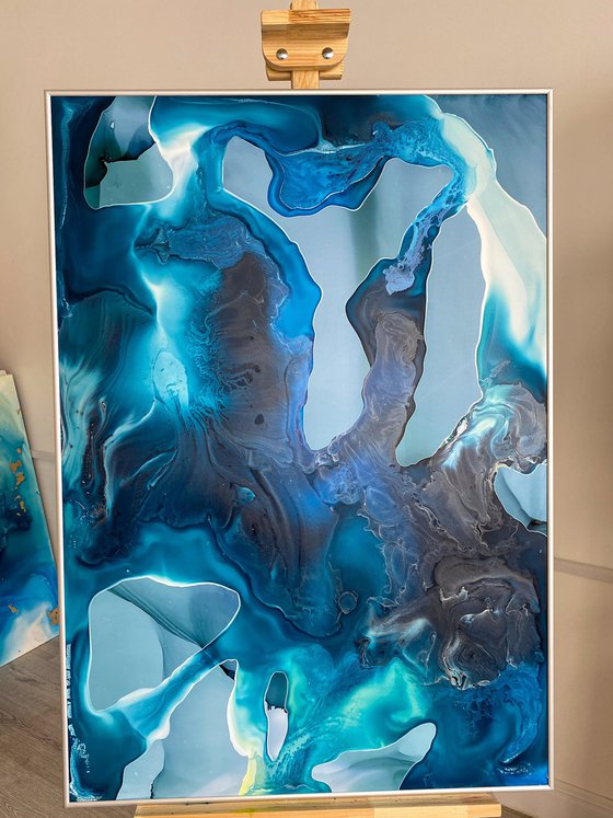 Ocean Fluid Abstract 70x100 cm